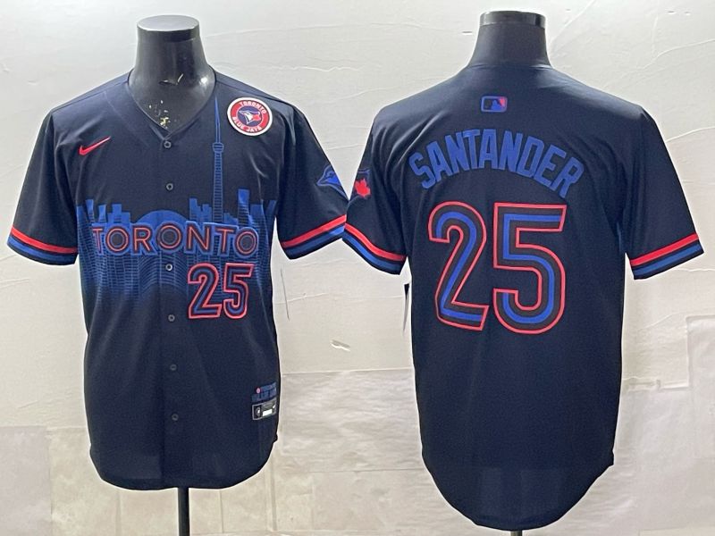 Men 2025 Nike Toronto Blue Jays #25 Santander black Game MLB Jersey 07